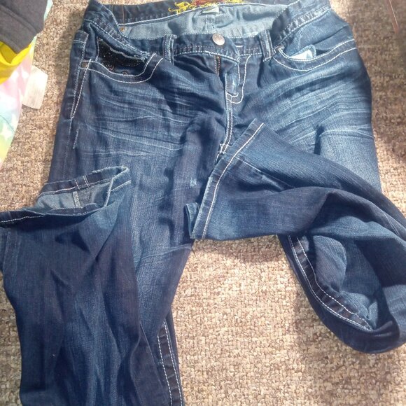 Maurices beaded jeans women's 9/10 regular stretch - Picture 5 of 7